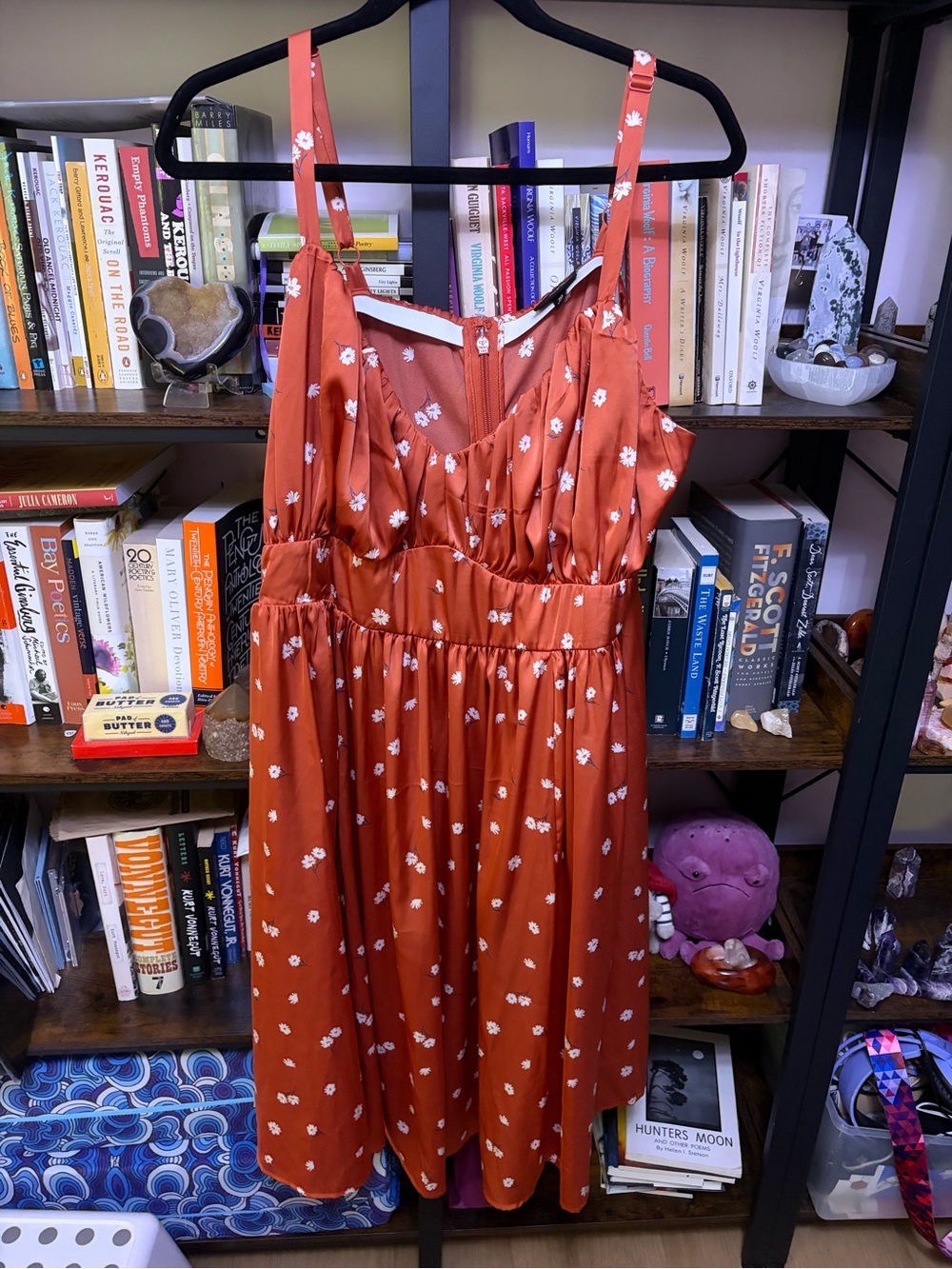 Torrid Retro Chic Pleated Bust Swing Dress Floral Orange - Picture 6 of 7